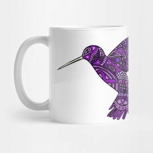 Purple Awareness Ribbon Mandala Hummingbird Mug